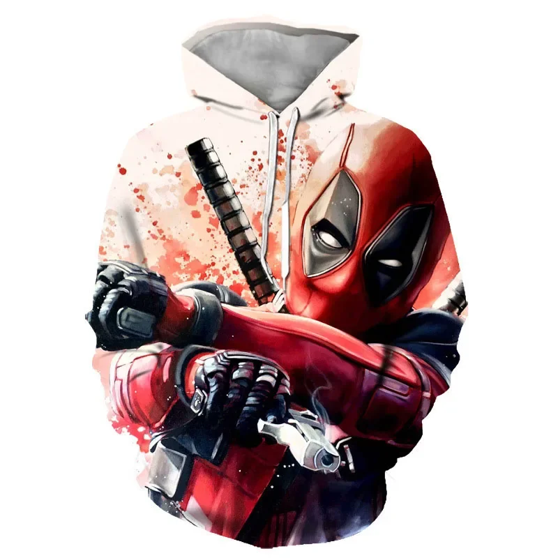 Wolverine Men's Hoodie Deadpool Boys Hoodie 3D Printed Marvel Pullover Autumn Oversized Men's Hoodie Fashion Men's Clothing