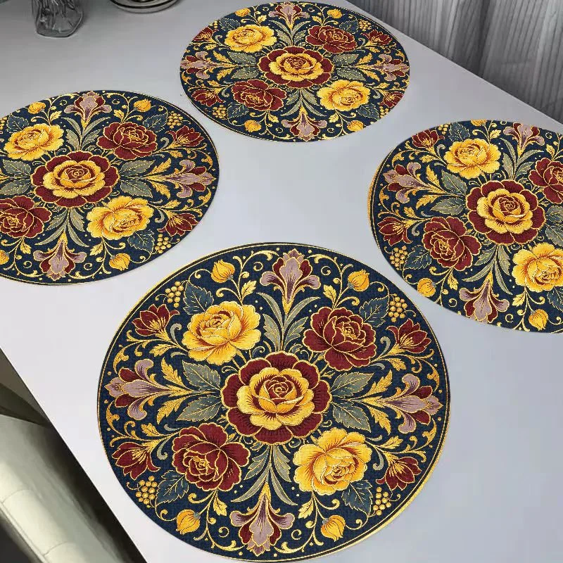 VIKAMA Japanese Retro Linen Placemat With Heat Insulation And Wear Resistance, Table Top Decoration