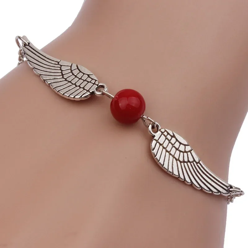 Pulsera de alas mágicas de Cosplay para mujer, pulsera de Snitch dorada, múltiples alas, accesorios de pareja universales creativos, joyería x-mas,