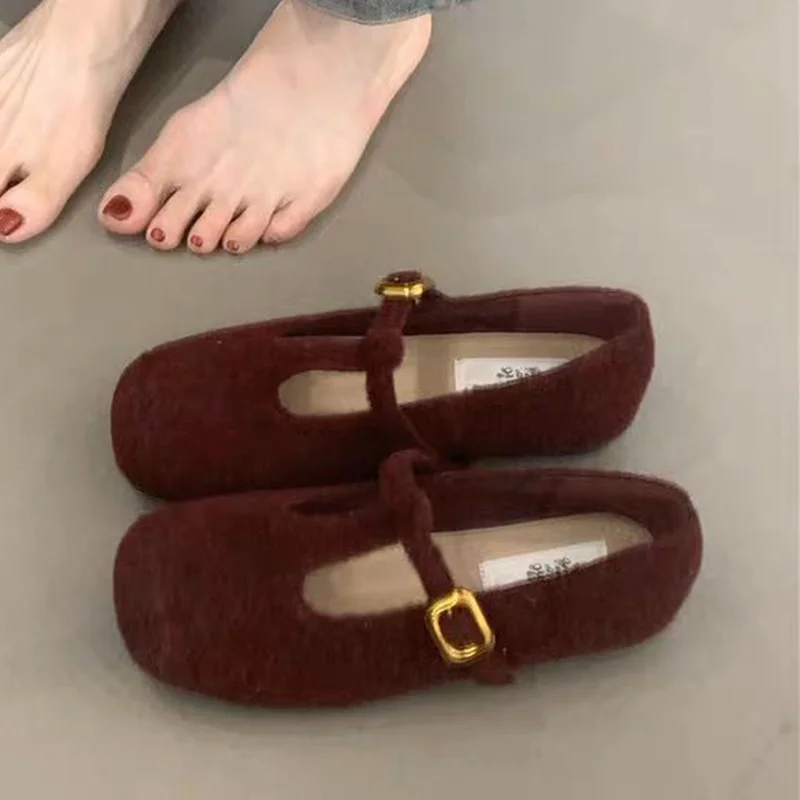 

Flats Women's Loafers Shoes Casual Designer Sport Sneakers 2025 Autumn Suede Mary Janes Shoes New Brand Comfort Mujer Zapatos