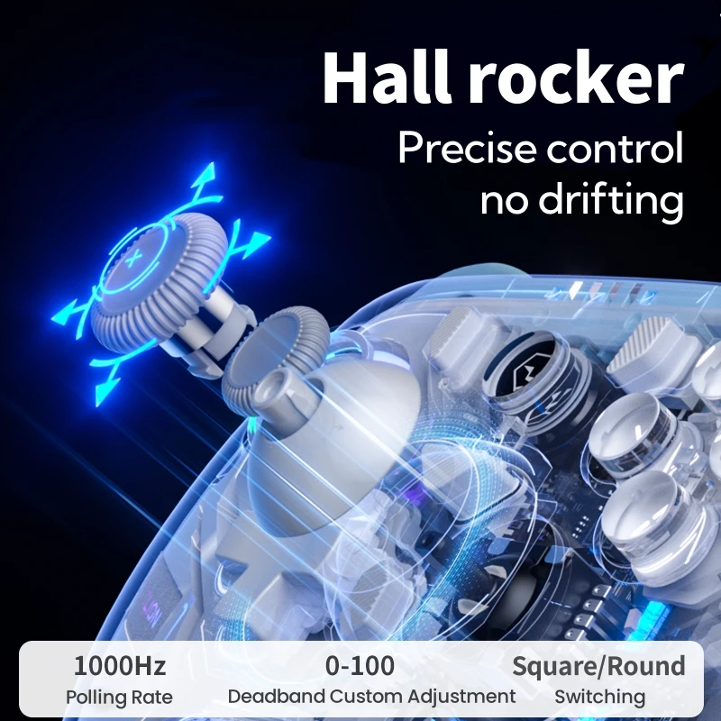 Aolion K10 Wireless USB Receiver Joystick RGB Game Controller for PC/Switch/IOS/Android Hall Joysticks Triggers Gamepad