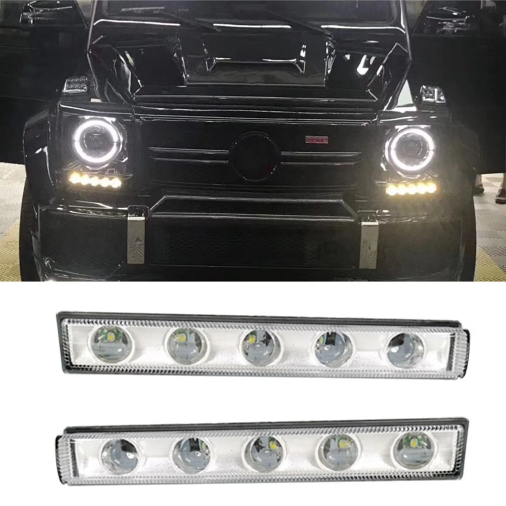 سيارة LED النهار تشغيل ضوء لمرسيدس بنز W463 G500 G550 G65 G63 AMG 2004-2018