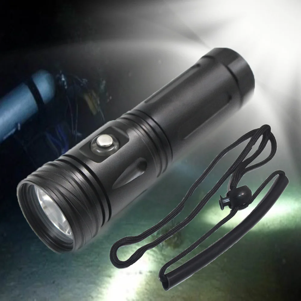 3000lm LED Diving Flashlight with Power Indicator IPX8 Waterproof L2 Professional Rechargable Tactical Dive Light Torch