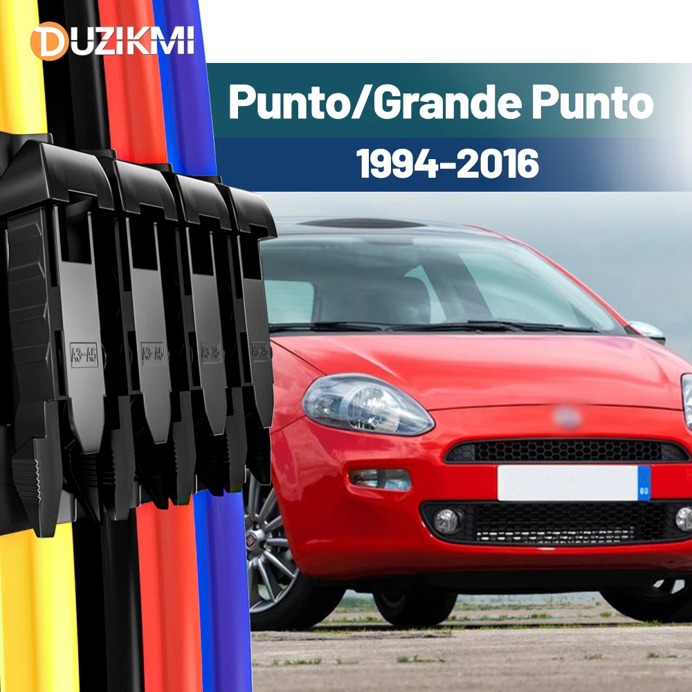 Para fiat punto grande punto 1994-2016 2009 2010 2011 2012 2013 2014 2015 2 pçs pára-brisa dianteiro lâminas de limpador vermelho azul
