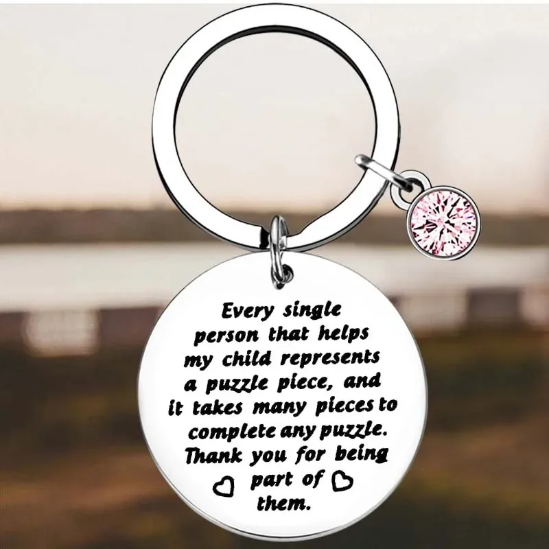 New Therapist Appreciation Gift Key Chain Ring Autism Teacher Thank You Gift keychains pendant Gift