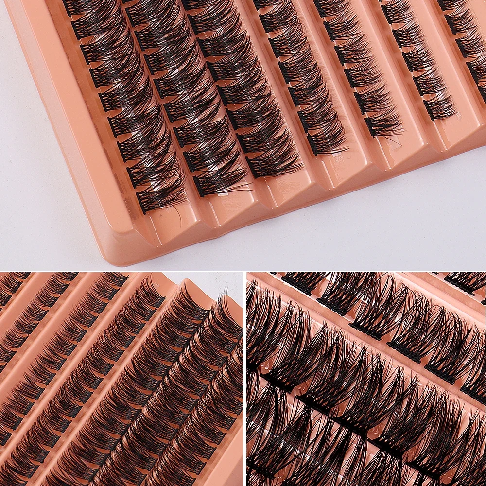 Lash Clusters 96Pcs Individual Cluster Lashes DIY Eyelash Extension Super Thin Band Resuable Soft Glue Bonded Lash Extensions