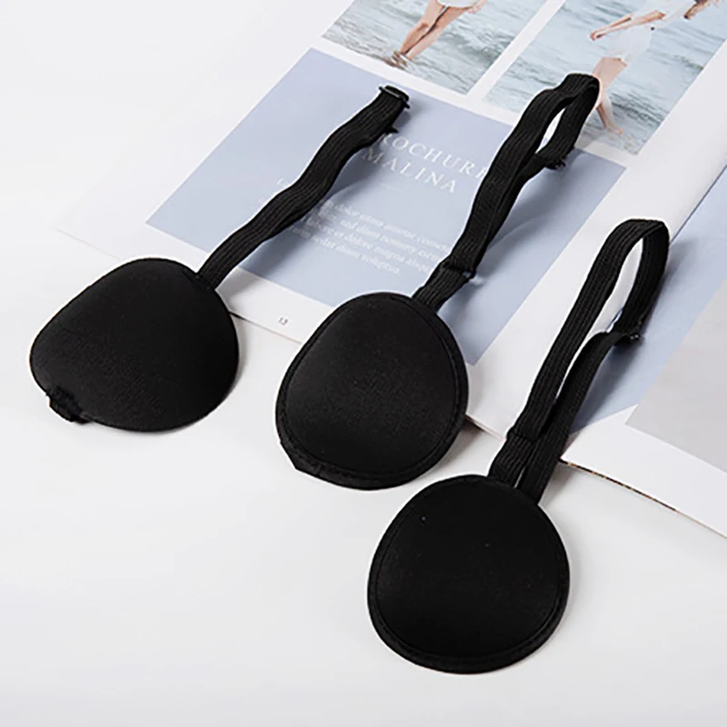 

Пиратская повязка на глаз унисекс, черная повязка на один глаз, моющаяся регулируемая вогнутая повязка на глаз для одного глаза, детский костюм пирата для косплея