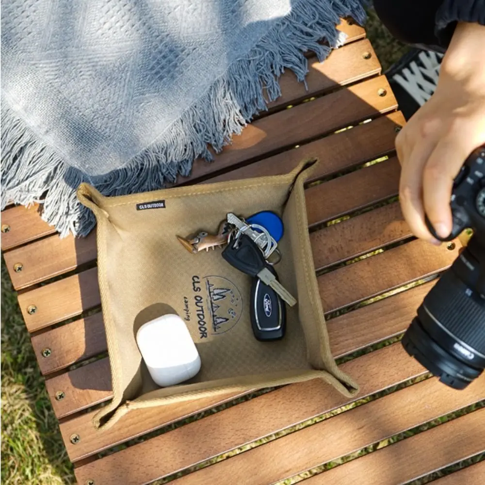 Compact Design Camping Organizer Tray Square Shape Stacked Design Camping Storage Tray Portable Folding Portable Storage Box