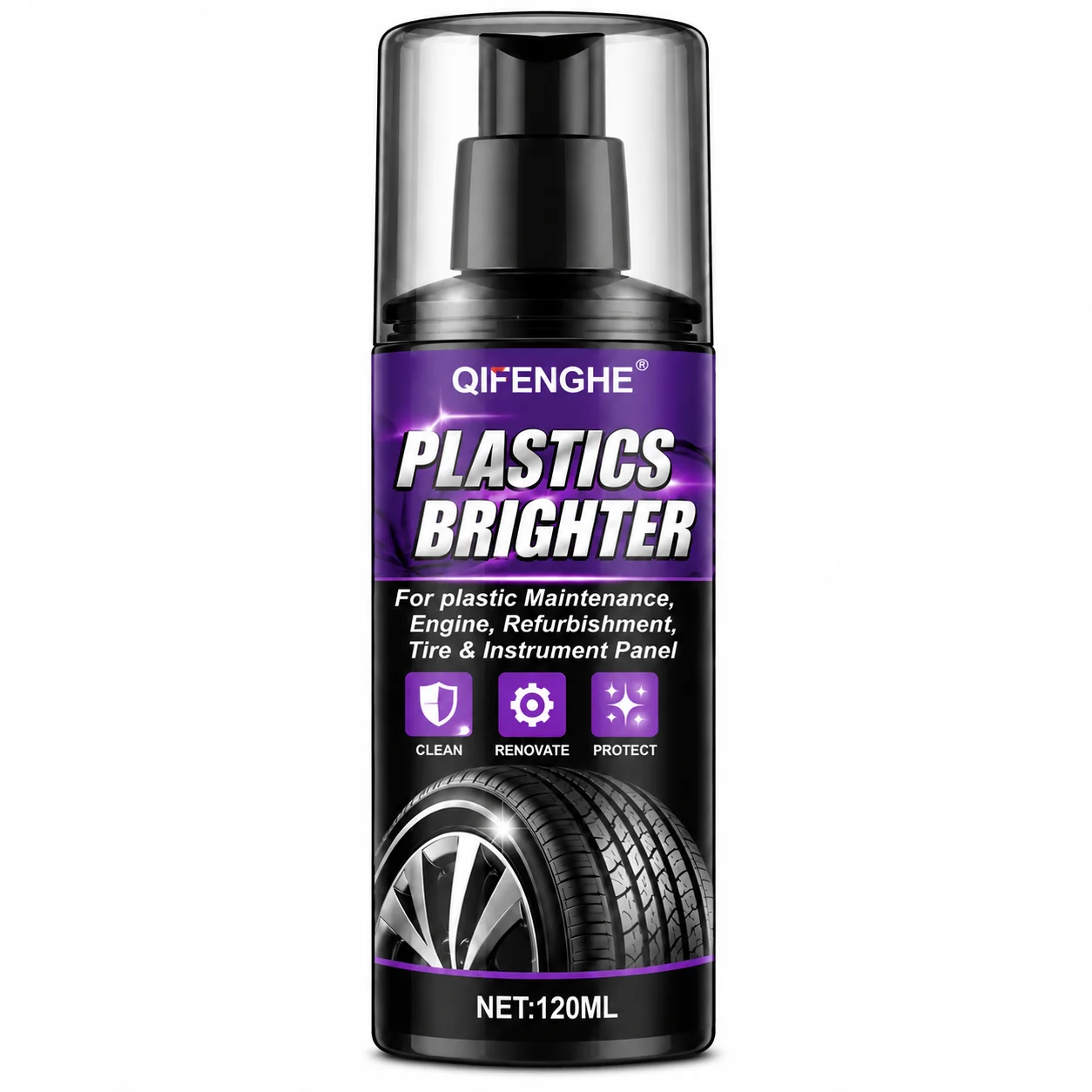 Car Care Plastic Brightener - Maintain Shiny And Clean Plastics for a Sparkling Vehicle Interior And Exterior