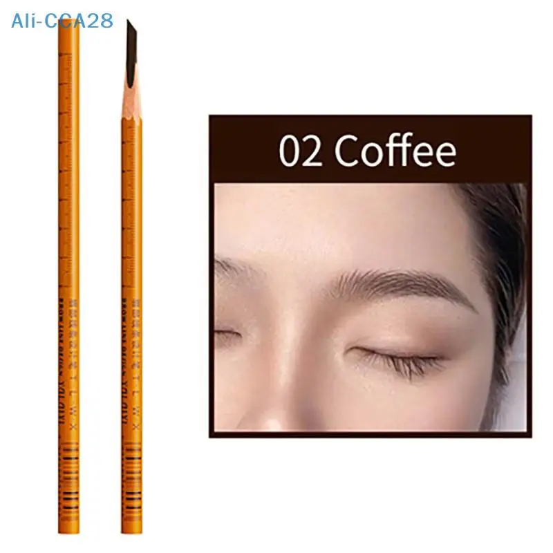 1Pc Portable Microblading Long Lasting Smooth Black Eyebrow Pencil Shadows Cosmetics Waterproof Wooden Pen Makeup Tool