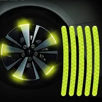 20pcs Car Wheel Reflective Stickers Tire Hub Safety Warning Strips Car Motorcycle Bike Tyre Hub Styling Night Reflector Decal