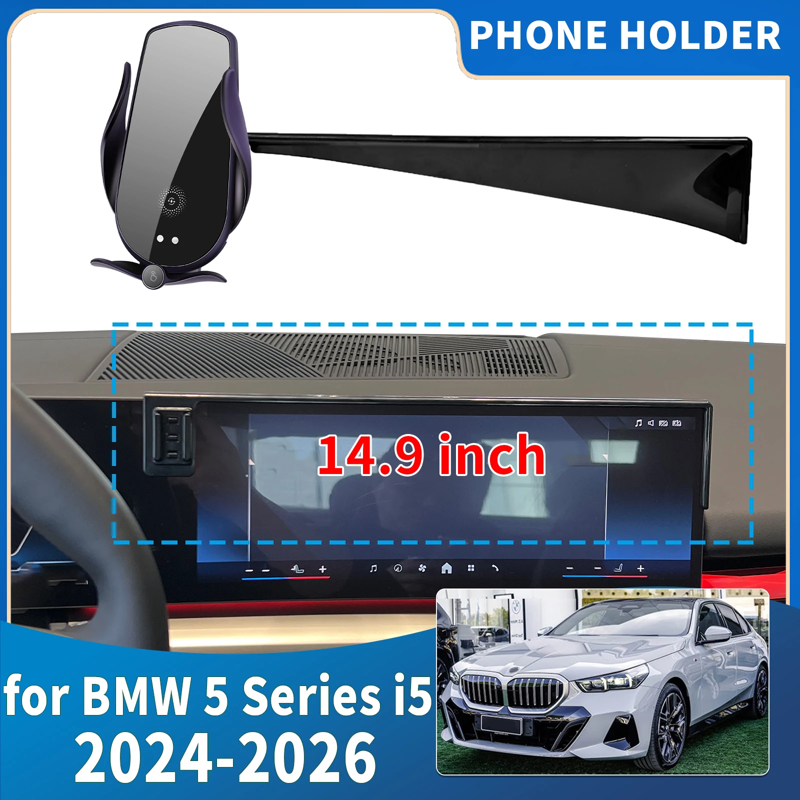

fit for BMW 5 Series i5 2024 2025 2026 G60 Integrated Screen Mount Phone Holder Mount Car accessoires