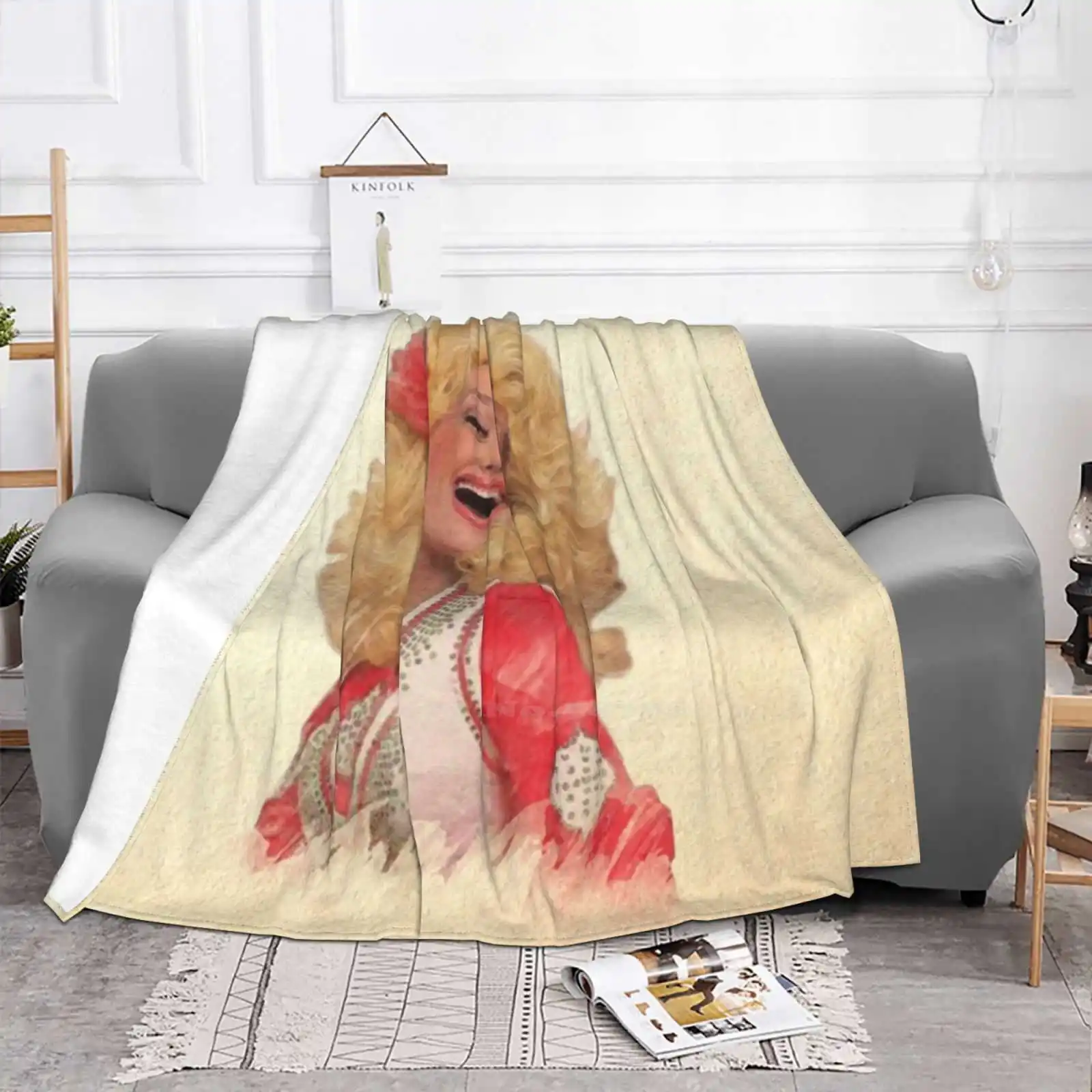 Dolly Parton-Watercolor Four Seasons Comfortable Warm Soft Throw Blanket Vintage Country Jolene Dumb Beauty Woman Cowgirl