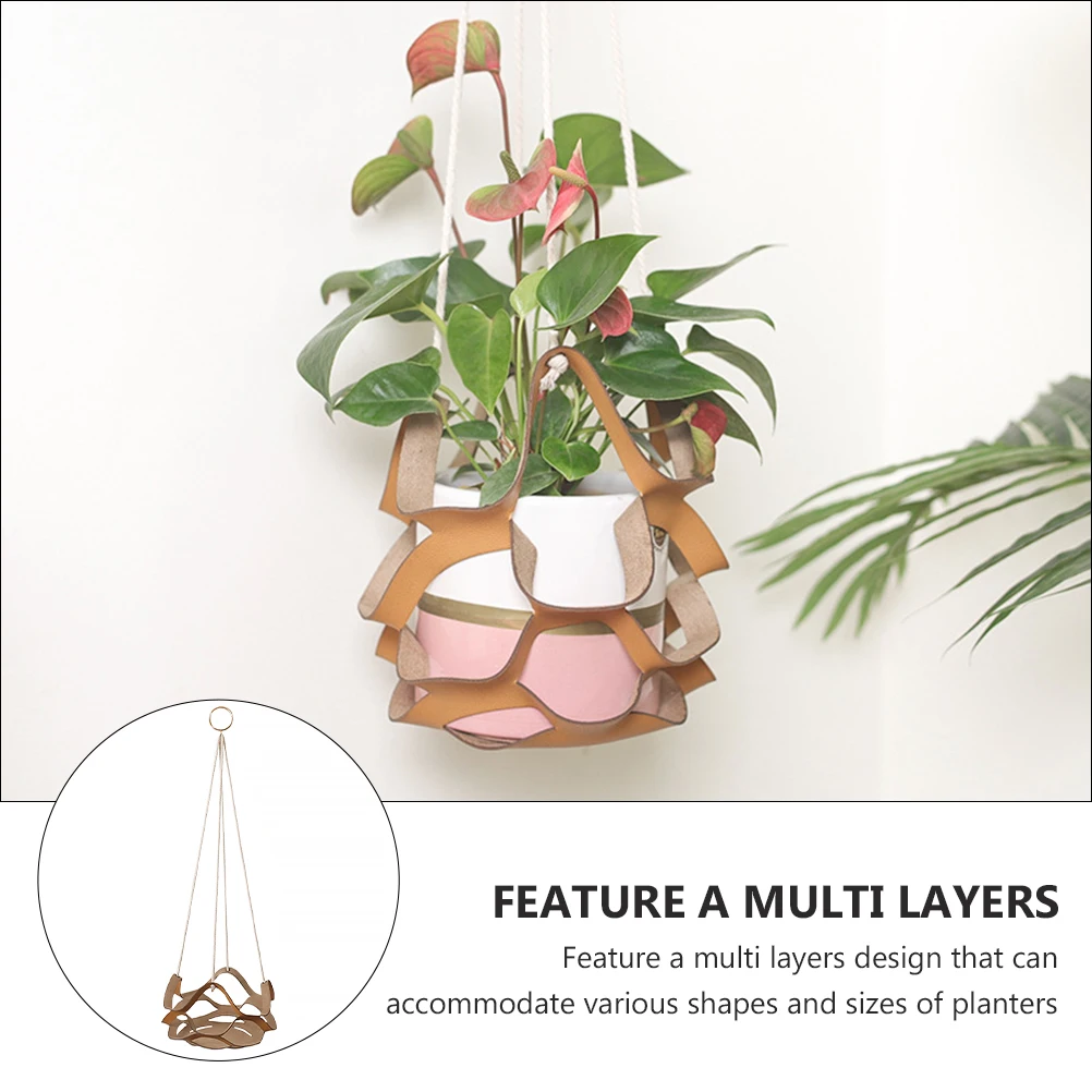 

Planter Basket Durable Multi Layers Design Indoor Outdoor Hanging Flowerpot Home Decor Modern Style Planter Holder