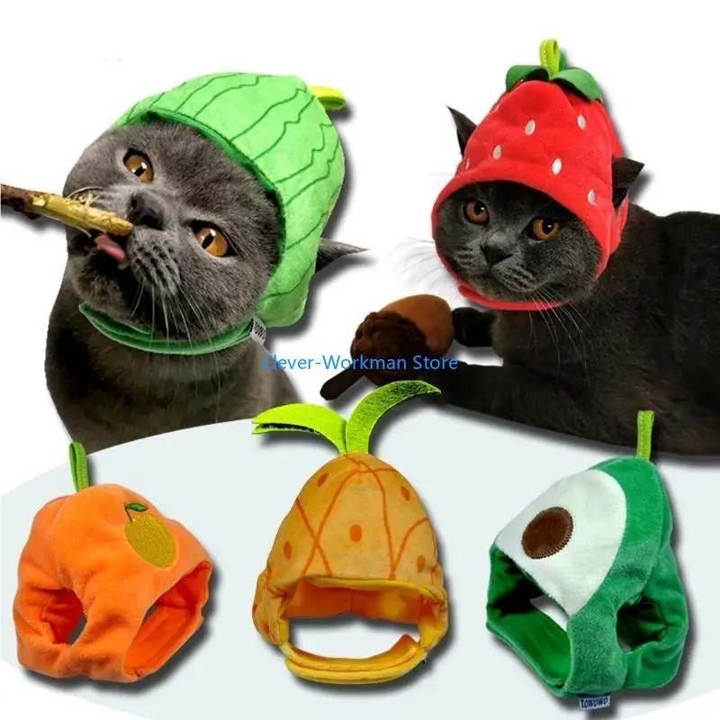 

24TD Warm Pet Cap Fruit Adjustable Hat Headwear for Cats and Dogs