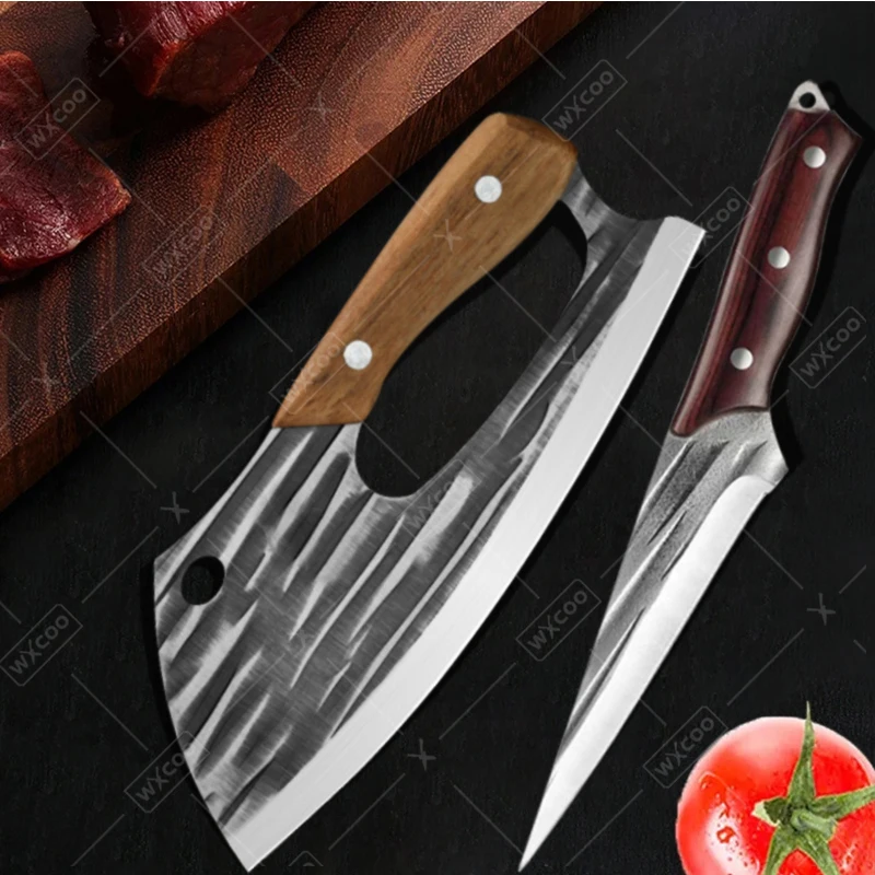 

Hand Forged Hammered Meat Cutting Stainless Steel Boning Knife Professional Butcher's Knife Sharp Fruit Peeler BBQ Kitchen Tools