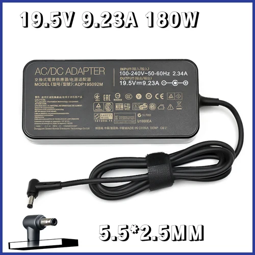 Imagen 1 del producto 19,5 V 9.23A 180W 5,5*2,5mm cargador de corriente alterna ADP-180MB F para Asus ROG G75VW GL502VT FX60V GFX72 adaptador para ordenador portátil para juegos para MSI GE7