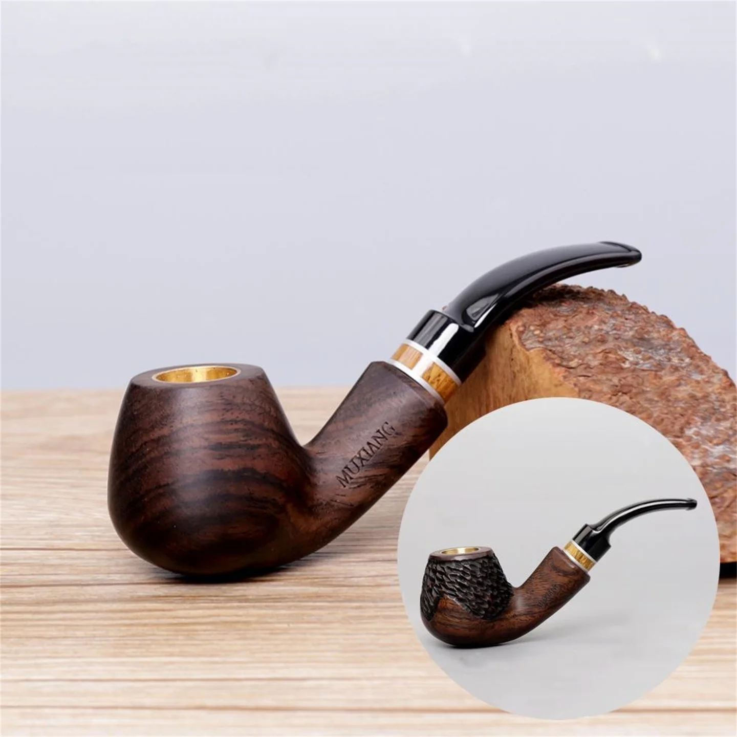 

Набор курительных трубок из эбенового дерева премиум-класса — полированная/резная отделка, 10 аксессуаров/фильтр 9 мм и медная чаша, для табака и сигарет