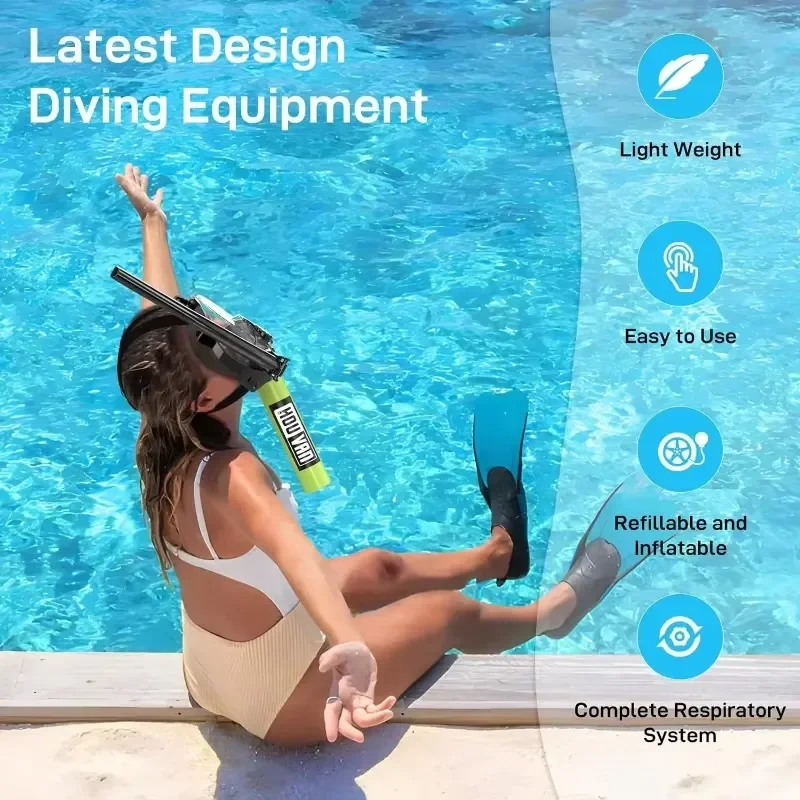 OEM Snorkeling Full Face Snorkel Mask with Mini 0.5L Scuba Diving Tank and Hand Pump Diving Cylinder Dive Equipment