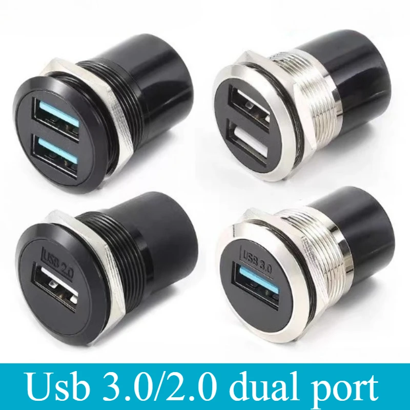 AVSSZ Connectors USB 3.0 2.0 Type C Metal Data Adapter C / Round Computer Data Module, Single/Dual Interface Mounting Size 22mm