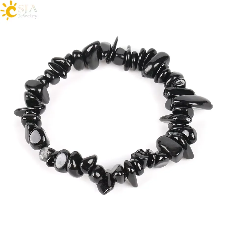 CSJA Kristall-Elastik-Armband Vintage Handgefertigter Charm Naturstein Rechteckiges Armband Schmuck Damen Herren Armreif Accessoire H871 – Detail 6