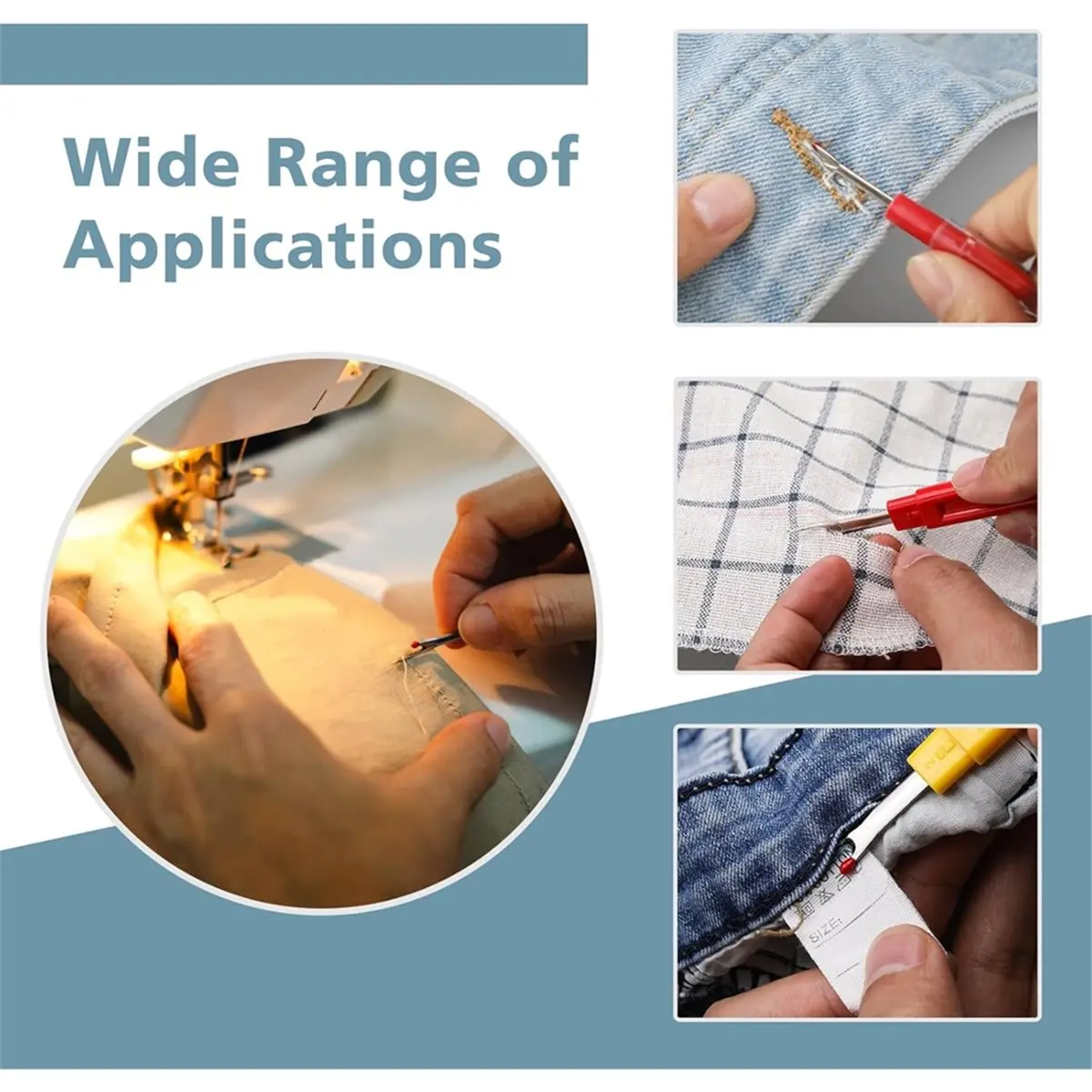 Seam Rippers for Sewing, Remover Tool, Threaders, Tape Measure, Tailors Awl, Thread Snips (15PCS)