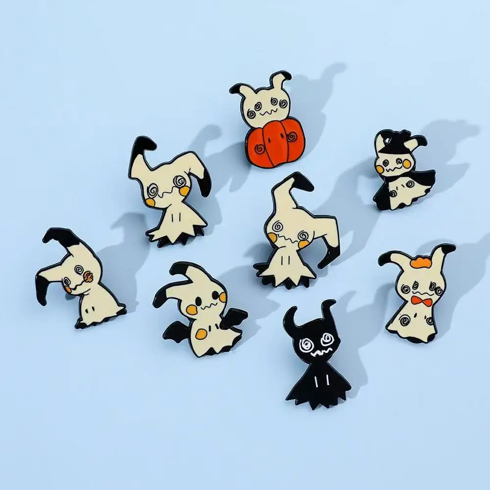 8-teiliges Cartoon-Tier-Broschen-Set Lustige Mimikyu Pokemon Metall-Emaille-Anstecknadeln Brosche Rucksack Kleidung Schmuck Accessoires Geschenk