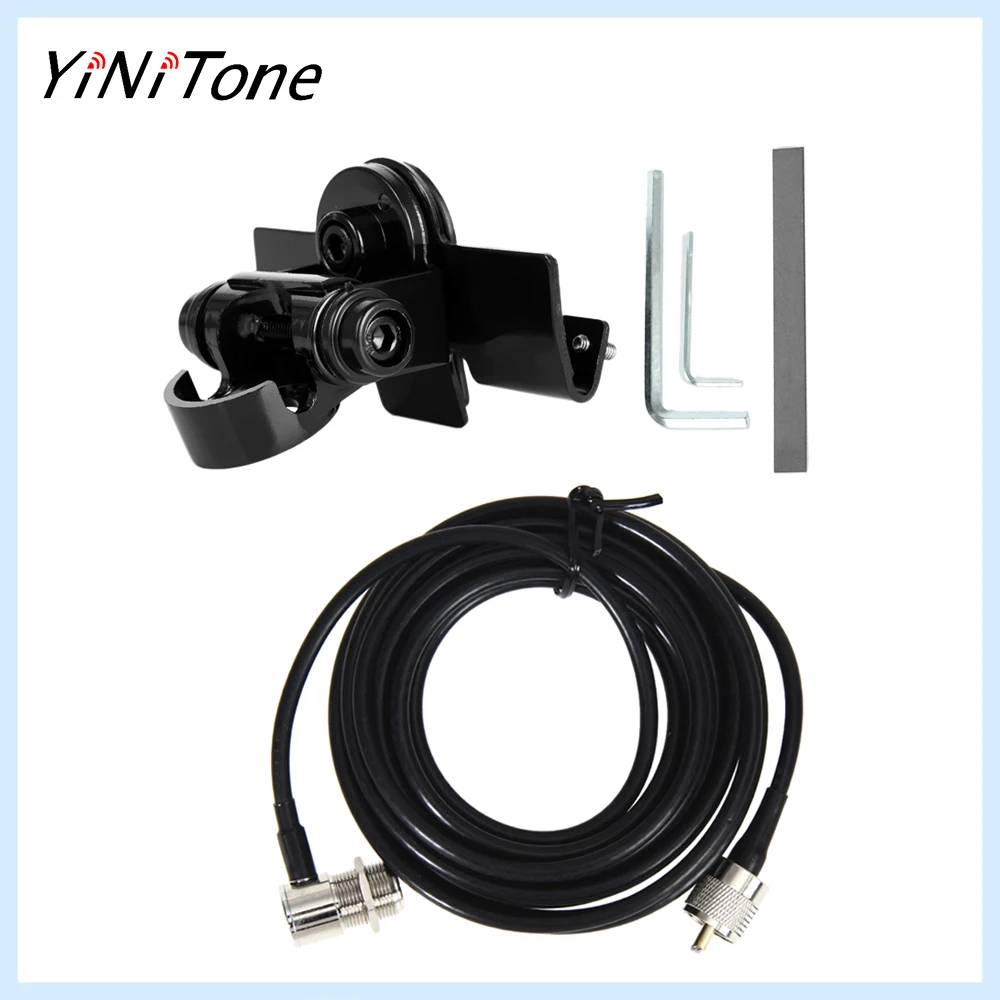 

RB-400 Black PL259 CB Radio Antenna Mount Universal Clip Edge 5M RG58 Extension Cable For QTY TYT