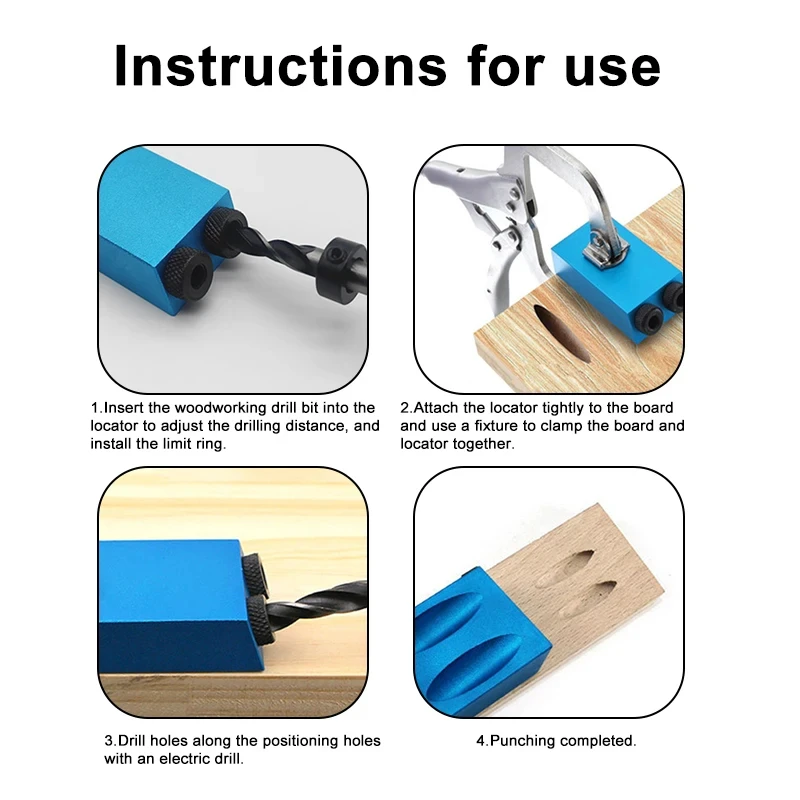 7-15pc blue 15° inclined hole locator woodwork drilling adjustment limiter F clamp three point woodwork drill installation tool