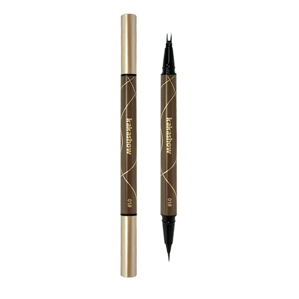 Sneldrogende Dubbele Klauw Eyeliner Langdurige Waterdichte Dubbel Gevorkte Tip Eyeliner Natuurlijke Professionele Vloeibare Eyeliner Vrouwen