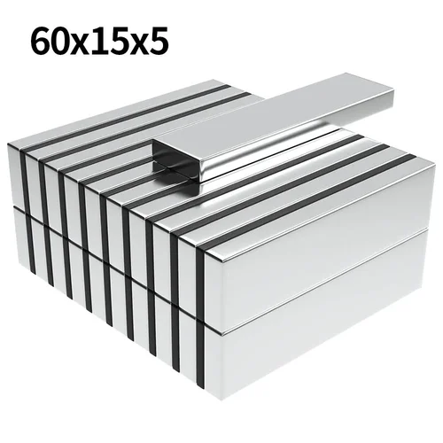 60x15x5mm N35 bloque magnético de neodimio súper fuerte NdfeB potentes imanes magnéticos permanentes imanes de refrigerador