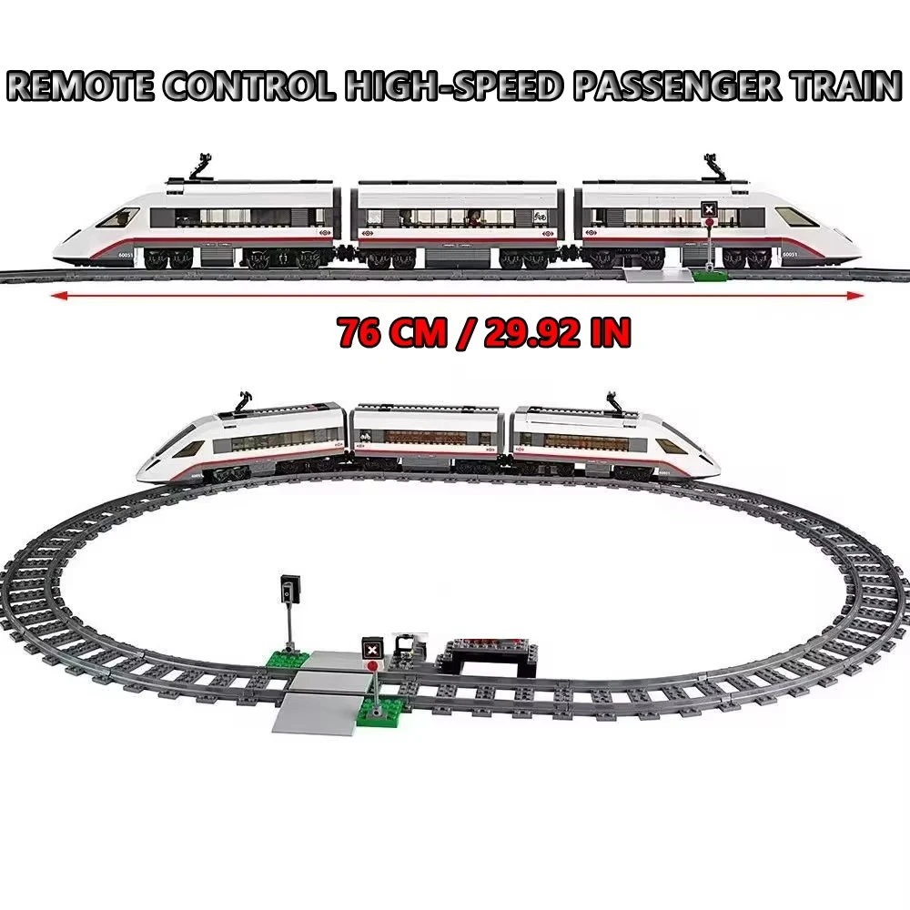 Technical City Power Train High-speed Passenger Railway Track Building Blocks Subway 60051 Assemble Brick Toy Gift For Kid Adult