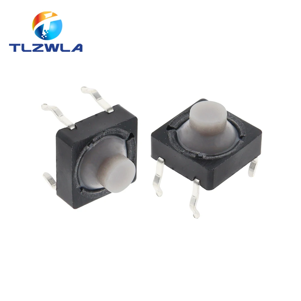 20PCS/LOT 8x8x5MM 4 Pins Conductive Silicone Soundless Tactile Tact Push Button Micro Switch Self-reset