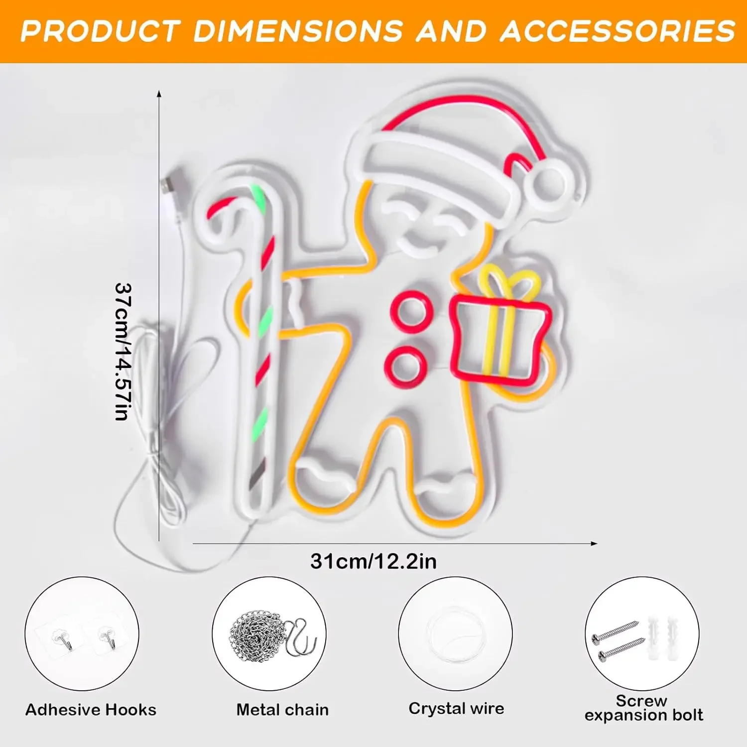الزنجبيل رجل ضوء النيون تسجيل USB عكس الضوء LED النيون تسجيل لغرفة النوم غرف معيشة نادي بار رجل الكهف هدايا الحفلات جدار ديكور #4