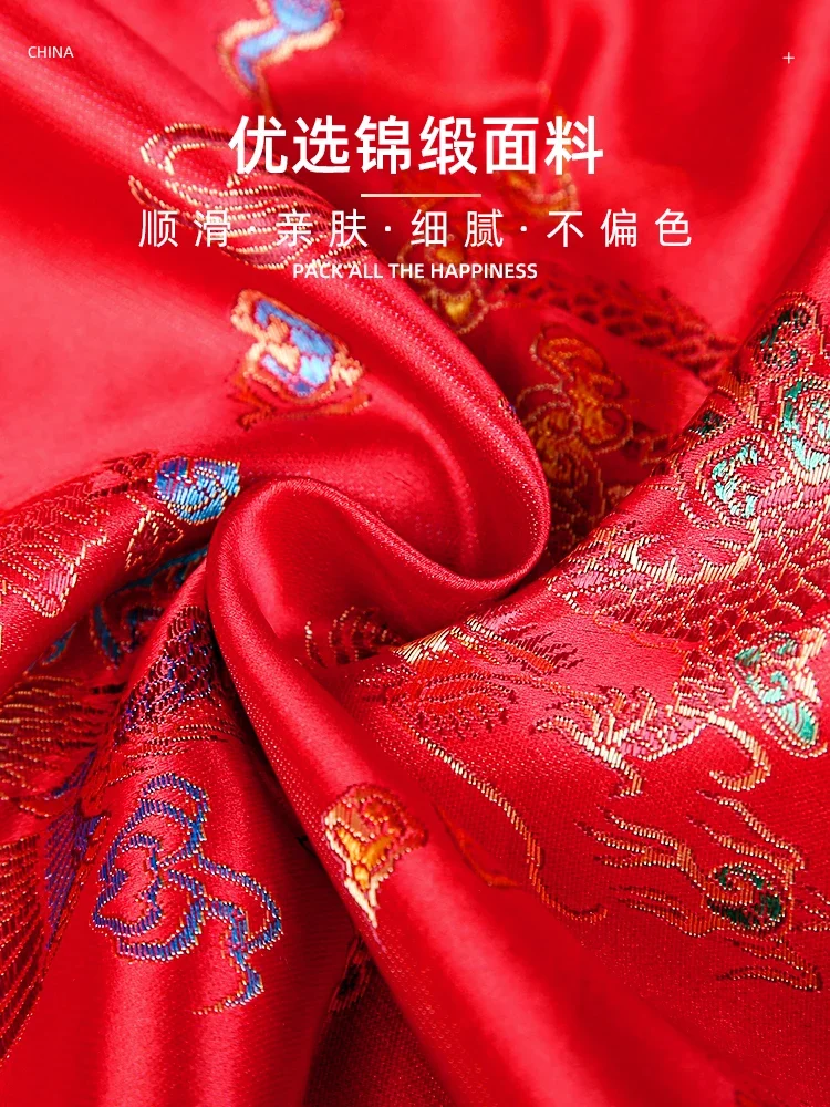 Red hijab bride Chinese wedding new wedding tassel Xiuhe dress red hijab high-end veil Xiuhe head covering