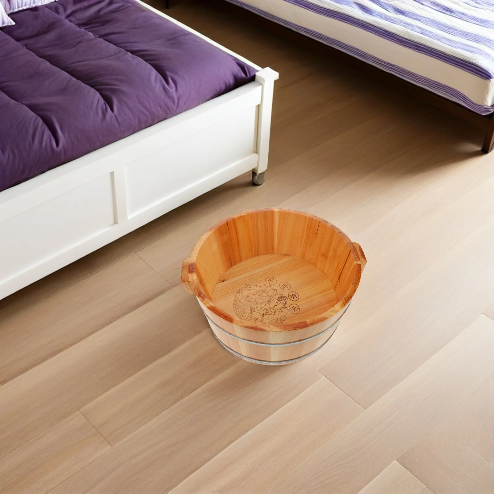 Madeira maciça pé banheira imersão barril lavatório pés pedicure tigela balde lavatório massageadores para imersão