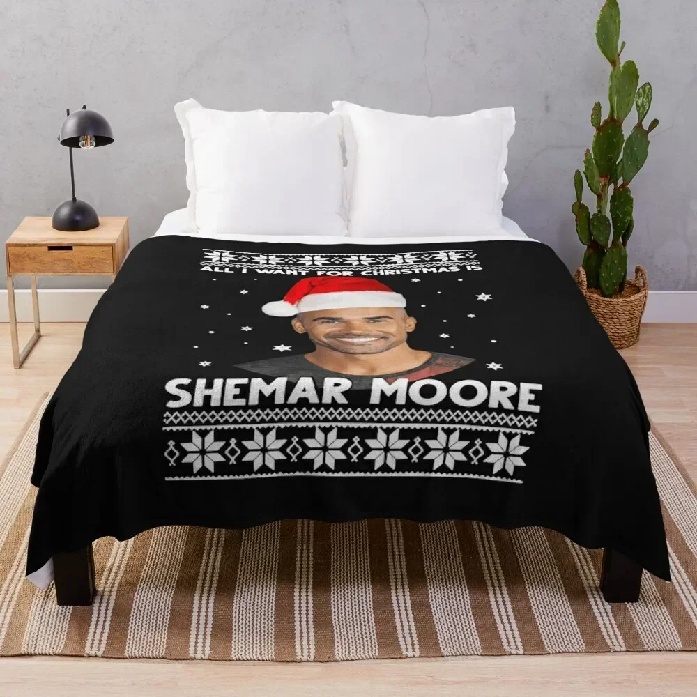 Store All i Want for Christmas is Shemar Moore Throw Blanket Vintage Warm Blankets