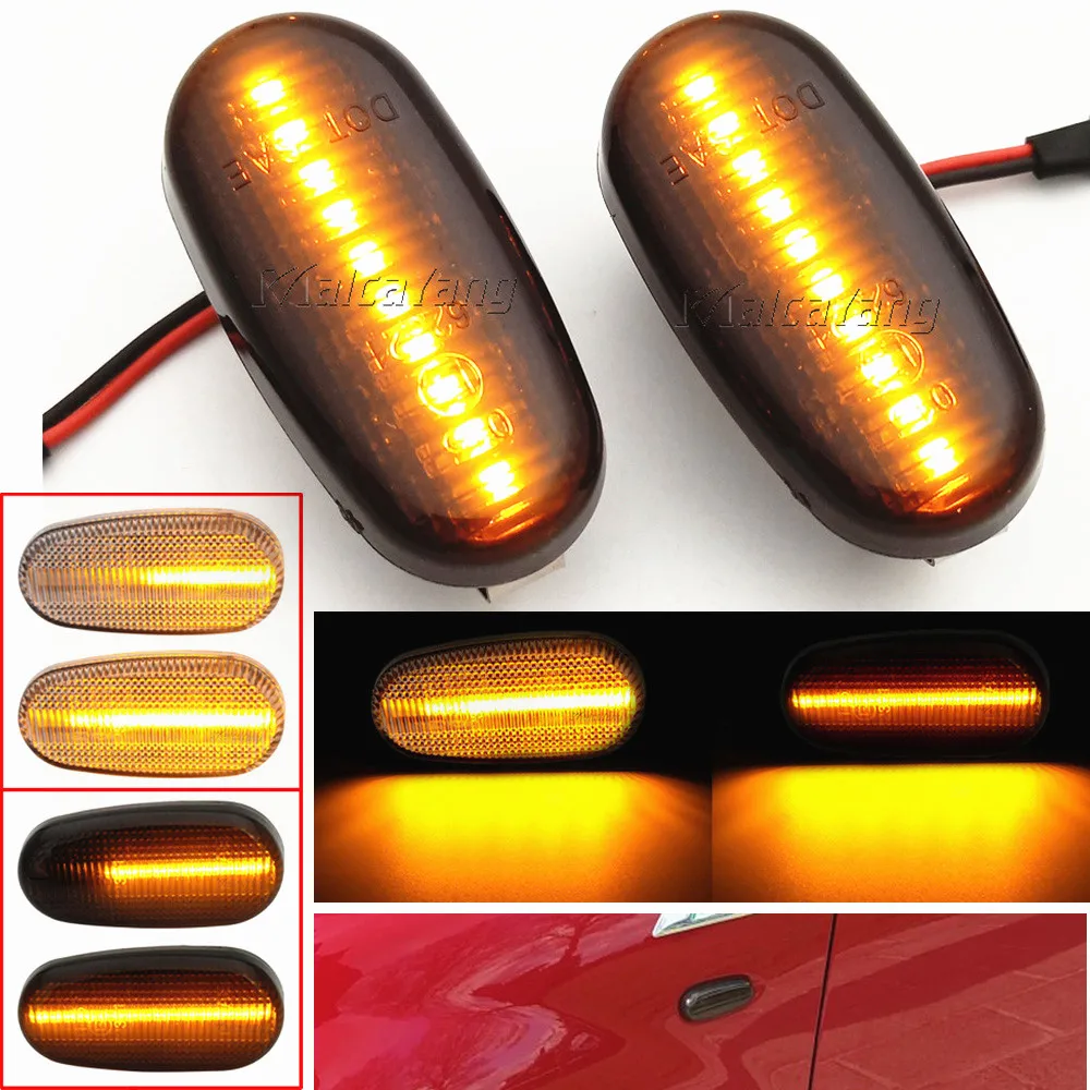 2PCS LED Dynamic Blinker Side Marker Turn Signal Light For Alfa Romeo Mito 955 147 GT 937 Fiat Bravo 2 II mk2 198 Indicator Lamp