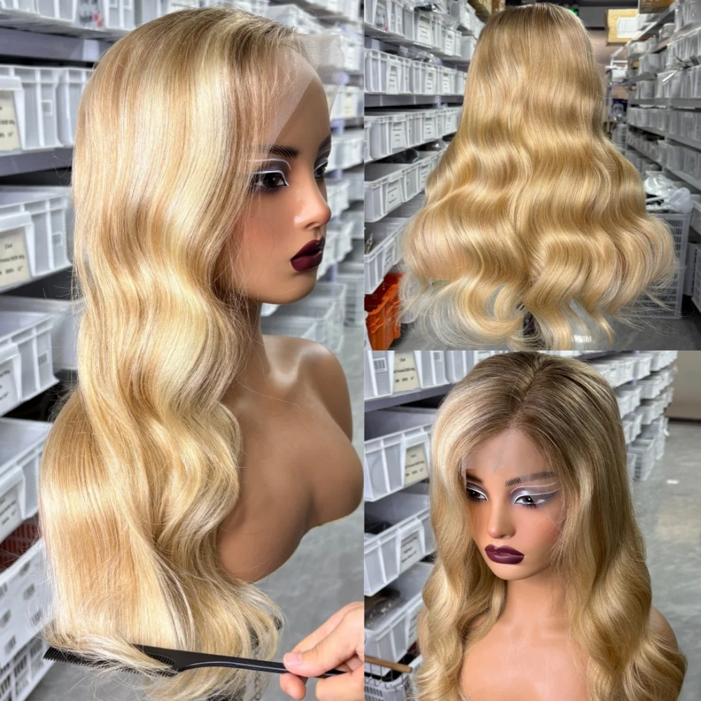 

Glueless Wigs 180% Brazilian Remy Hair Body Wave Wigs 13x6 613 Highlight Wig Body Wave 100% Human Hair Wigs Millionaire Queen