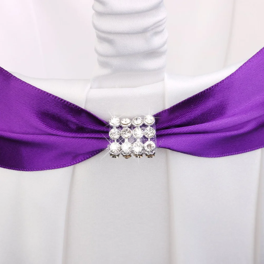 

Flower Basket White Purple 13Cm 24Cm Satin Pvc Rhinestone Wedding Party Candy Gift Confetti Holder Storage Basket