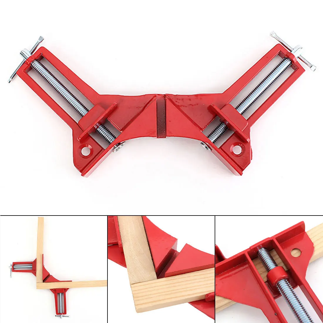 Ensemble de pinces de fixation à Angle de 90 degrés, 4 pièces, corps en alliage d'aluminium réglable, ouverture maximale 3 pouces, Guide de fixation à Angle droit