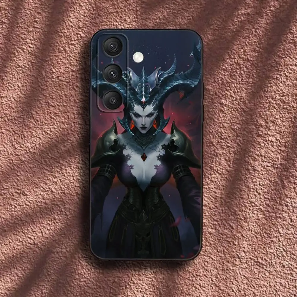 حافظة هاتف Game D-Diablo IV لهاتف سامسونج S25، S24، S23، S22، S21، S20، S10، Ultra، Plus، Lite، FE، غطاء أسود من السيليكون الناعم