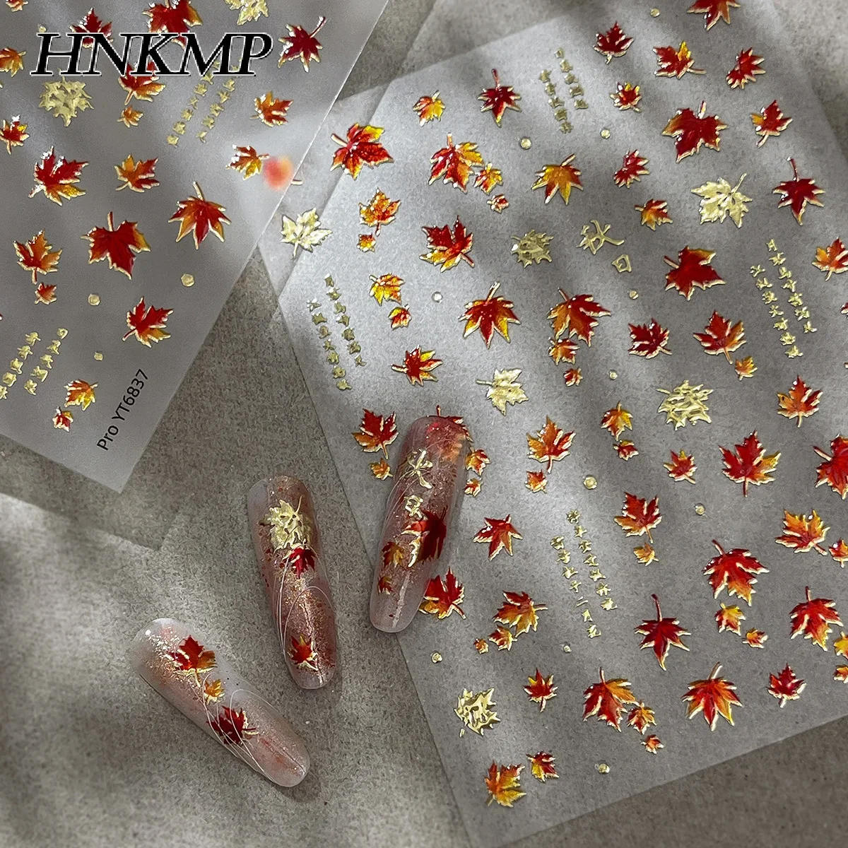 1Pcs Maple Leaf Autumn Nail Art Sticker Fashion Elegant Bronzing Gold Fall Leaves Red Leaf Nail Decals DIY Nail Art Decoration