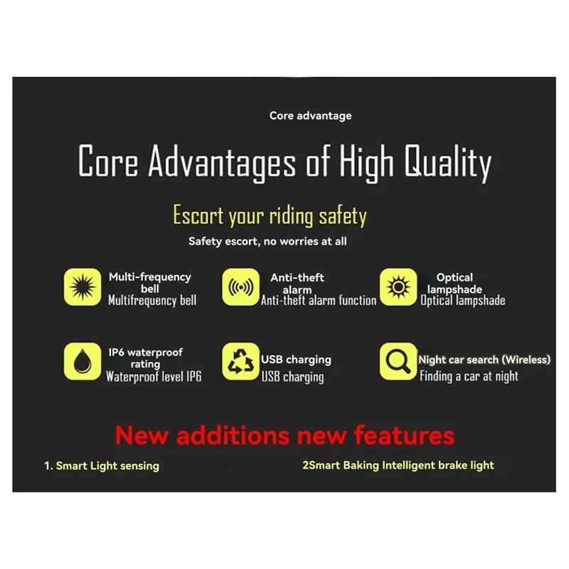 【Горячая】Беспроводная велосипедная сигнализация со стоп-сигналом 115 дБ Водонепроницаемая мотоциклетная сигнализация с дистанционным управлением Противоугонная сигнализация для велосипеда
