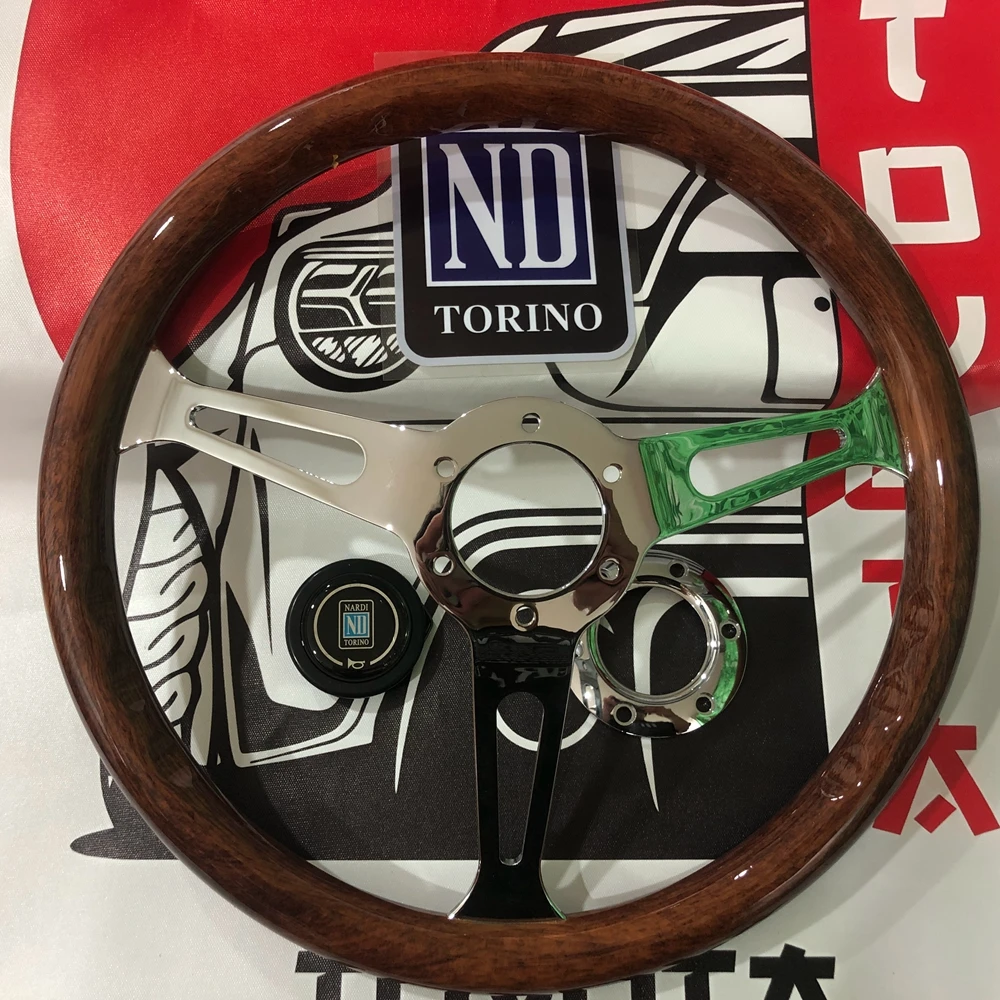 Universal ND Classic 15Inch Racing ABS Nardi Wood Steering Wheel Car JDM Wood Steering Wheel Volantes For VW HONDA TOYOTA BMW