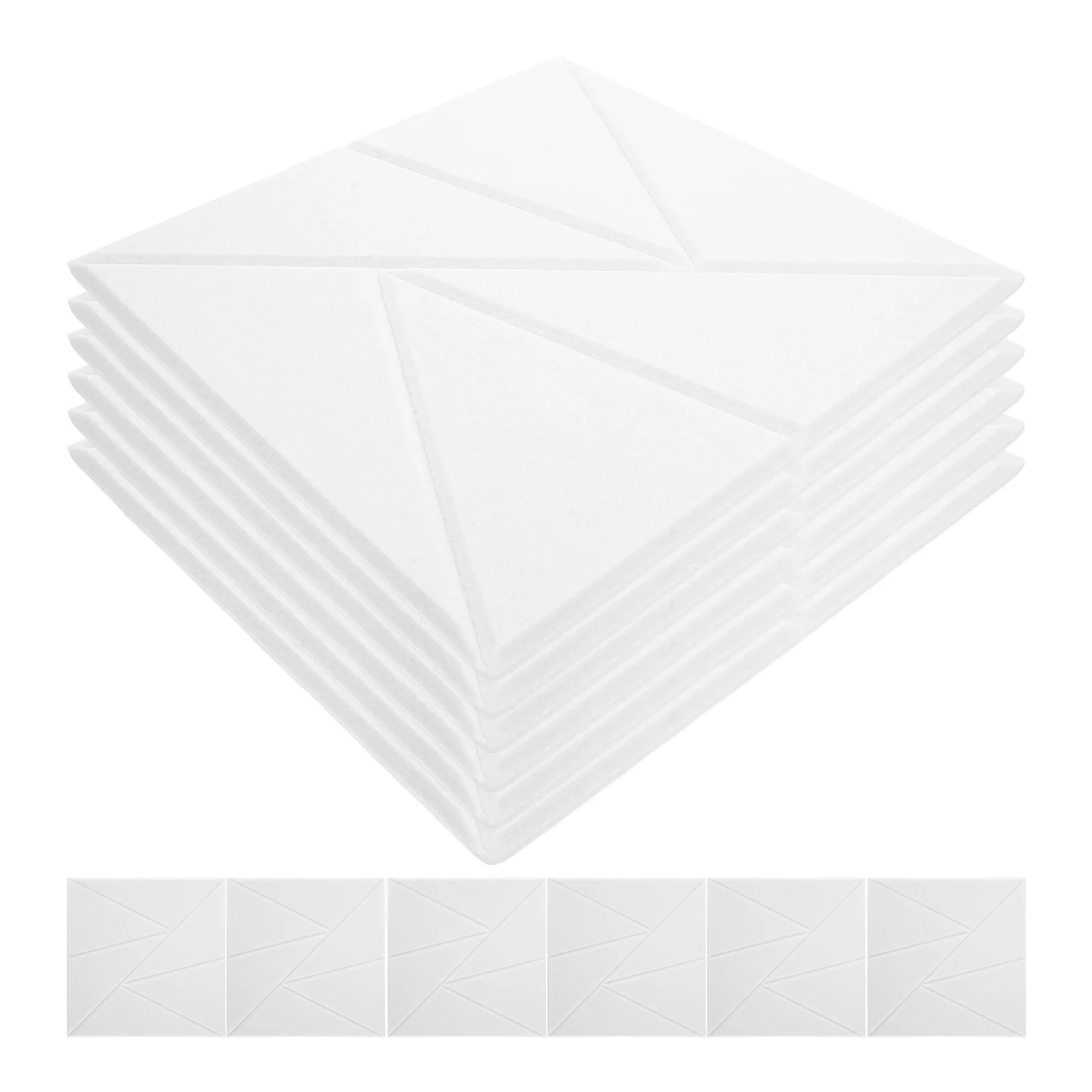 12pcs Soundproofing Panels High-Density Self-Adhesive Acoustic Foam For Wall Noise Reduction Studio Office Bedroom White