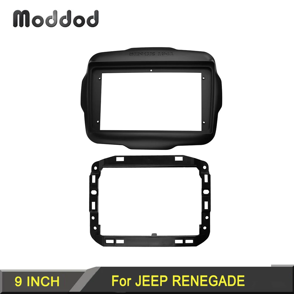 Double Din Radio Fascia fit for JEEP RENEGADE 2016-2020 Stereo DVD Player Install Surround Trim Panel Kit Face Plate Facia Frame