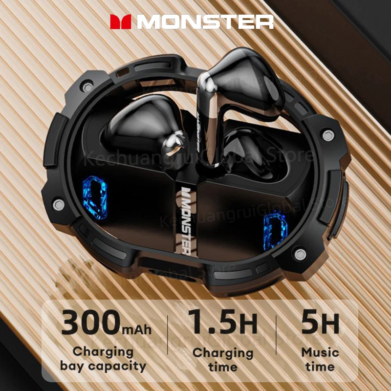 Monster XKT10 Pro Bluetooth 5.3 Earphones Wireless Headphones Game Headset Waterproof TWS Noise Reduction With Mic Sports Earbud