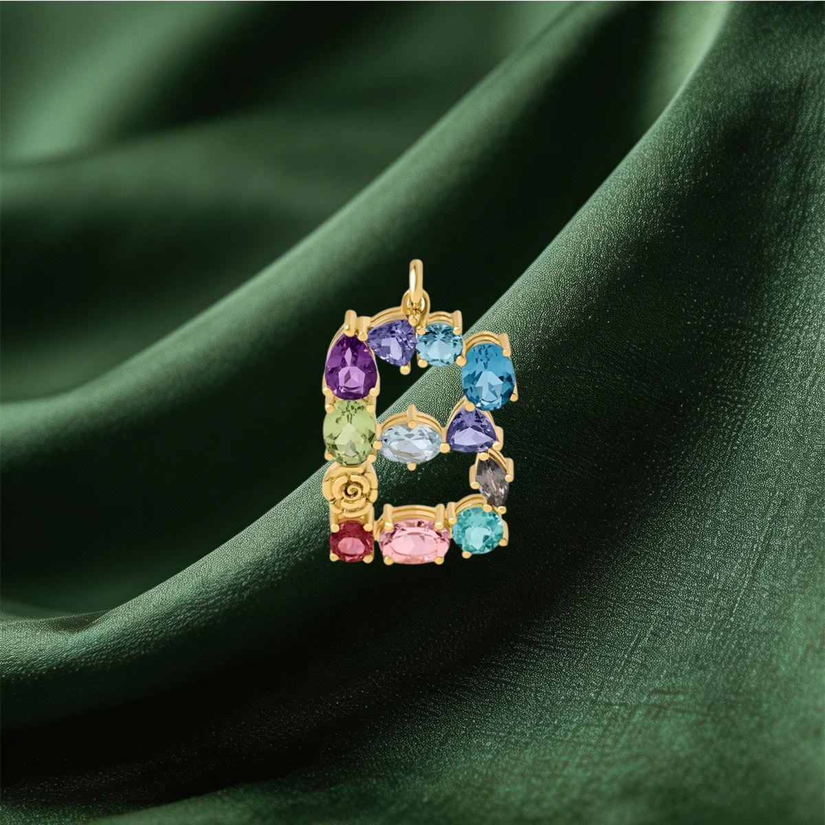 Trendy Mix Design Pendant Ornaments Colorful Rhinestone Letter Key Floral Shaped Charms Embellishment for Female Daily Matching view 6