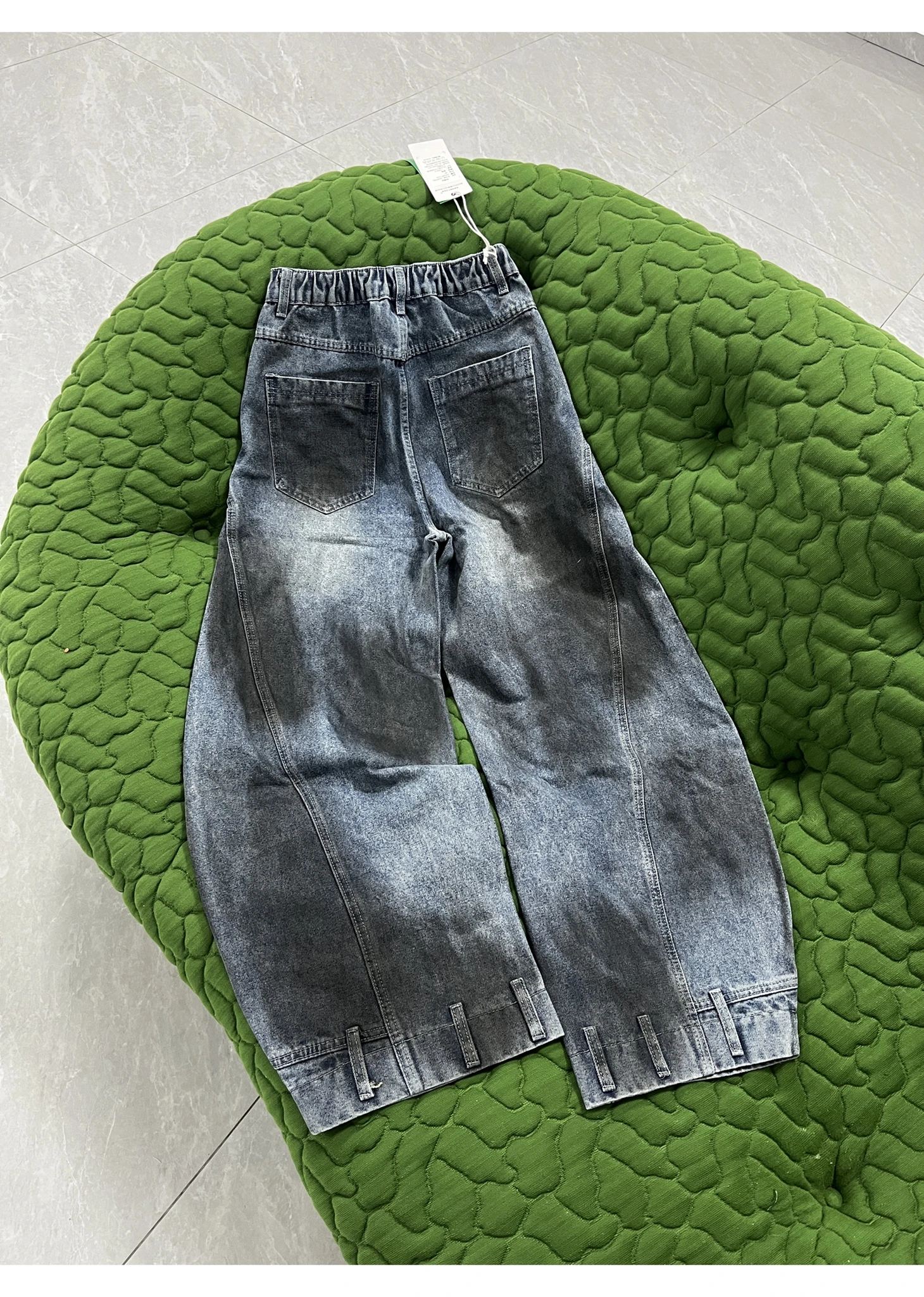 شيك موضة المرأة الجينز خمر الرجعية الحبر القذر عالية الخصر عادية واسعة الساق الدنيم السراويل ثقوب تصميم الإناث العصرية Harajuku